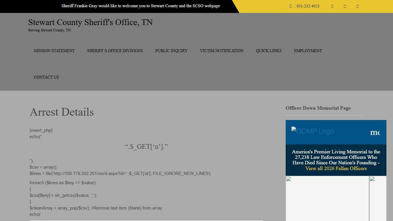 Arrest Details – Stewart County Sheriff's Office, TN