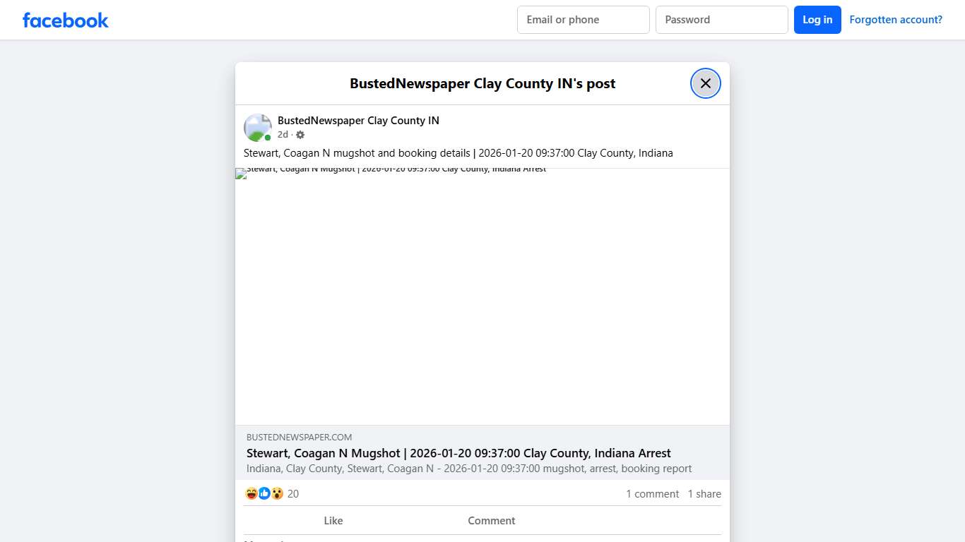 Stewart, Coagan N mugshot... - BustedNewspaper Clay County IN Facebook